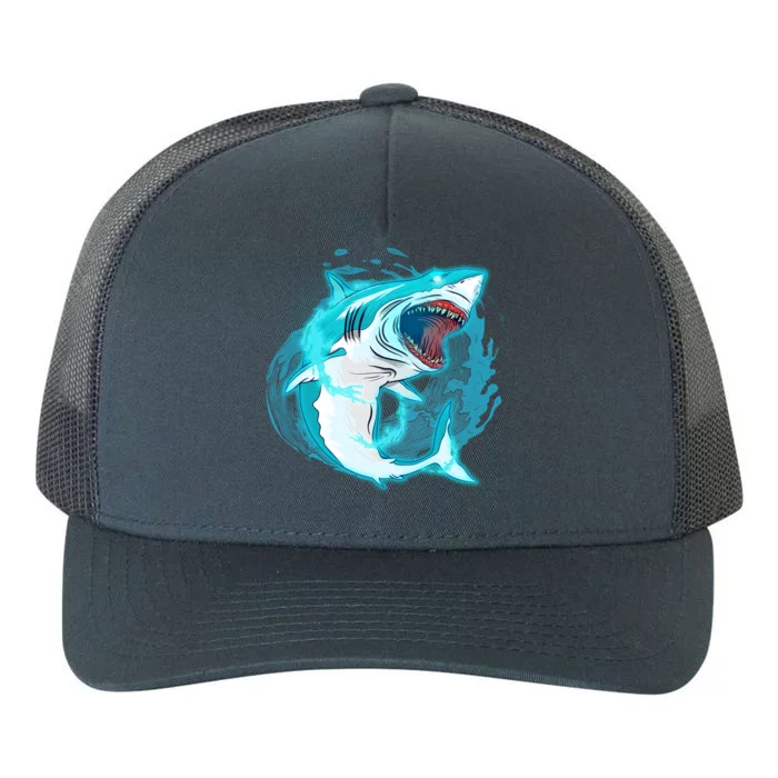 Leaping Shark Attack Yupoong Adult 5-Panel Trucker Hat