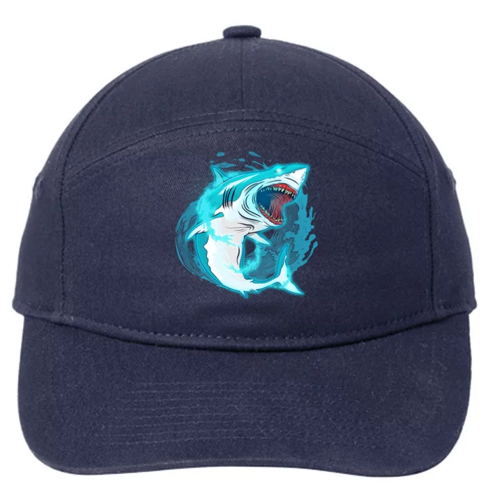 Leaping Shark Attack 7-Panel Snapback Hat