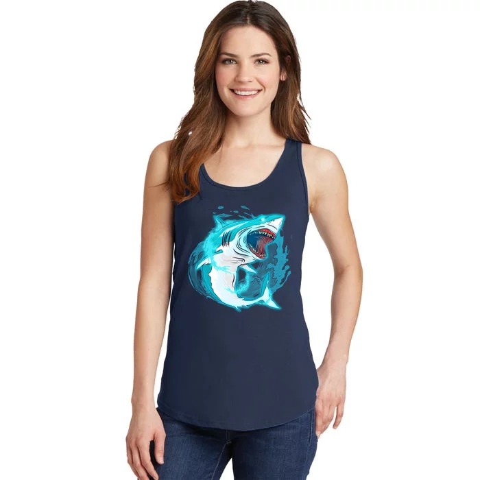 Leaping Shark Attack Ladies Essential Tank