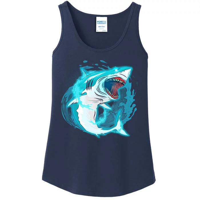 Leaping Shark Attack Ladies Essential Tank