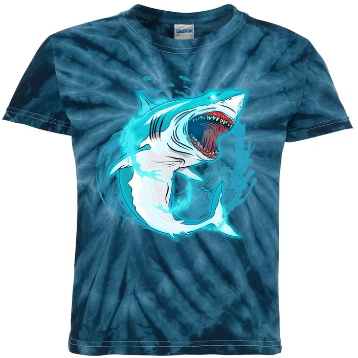 Leaping Shark Attack Kids Tie-Dye T-Shirt