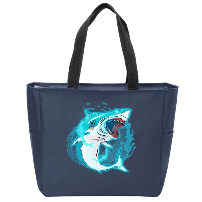 Leaping Shark Attack Zip Tote Bag