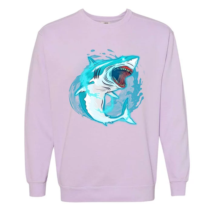 Leaping Shark Attack Garment-Dyed Sweatshirt