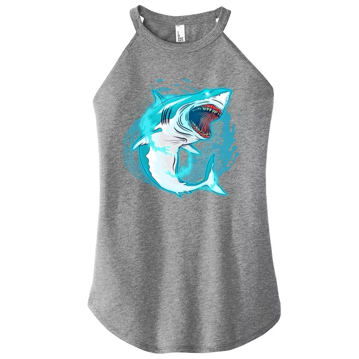 Leaping Shark Attack Women’s Perfect Tri Rocker Tank