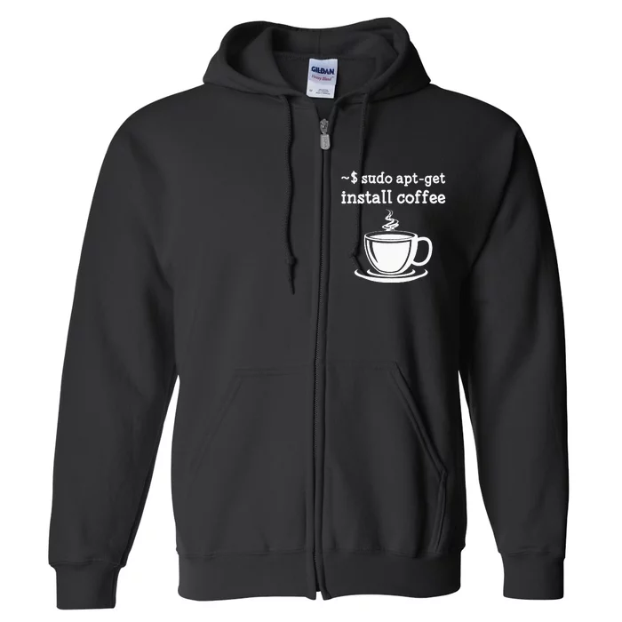 Linux Sudo AptGet Install Coffee Full Zip Hoodie