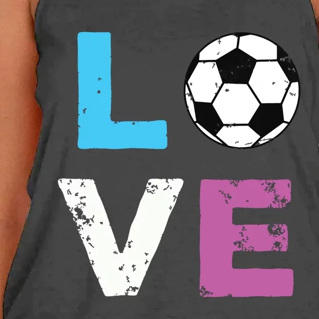 LOVE Soccer American Team Fan Gift Women's Knotted Racerback Tank