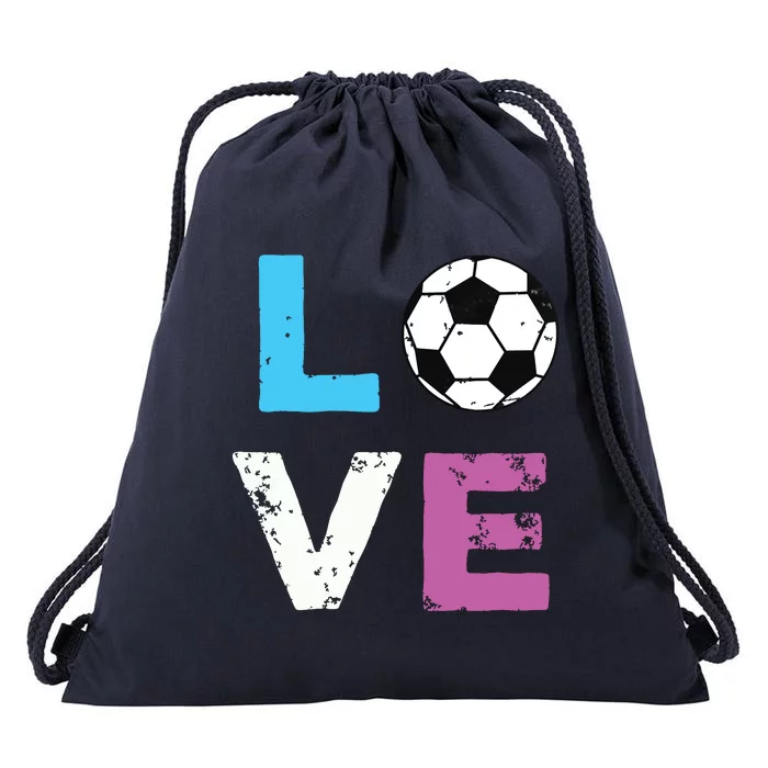 LOVE Soccer American Team Fan Gift Drawstring Bag