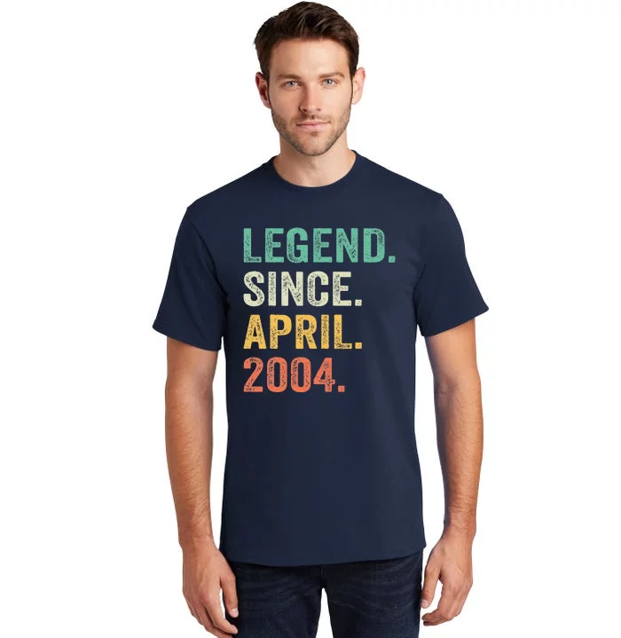 Legend Since April 2004 20th Birthday Gifts Boy 20 Years Old Tall T-Shirt