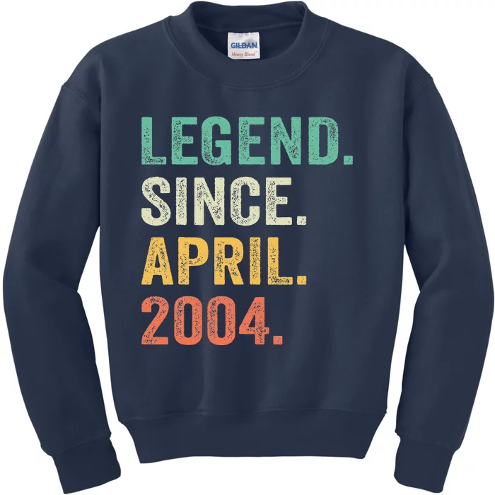 Legend Since April 2004 20th Birthday Gifts Boy 20 Years Old Kids Sweatshirt