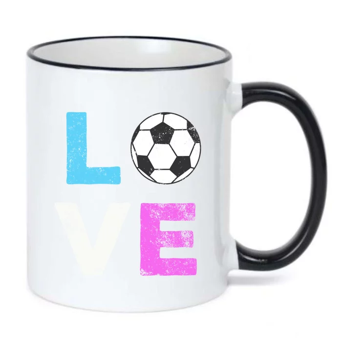 Love Soccer American Team Fan Gift Black Color Changing Mug