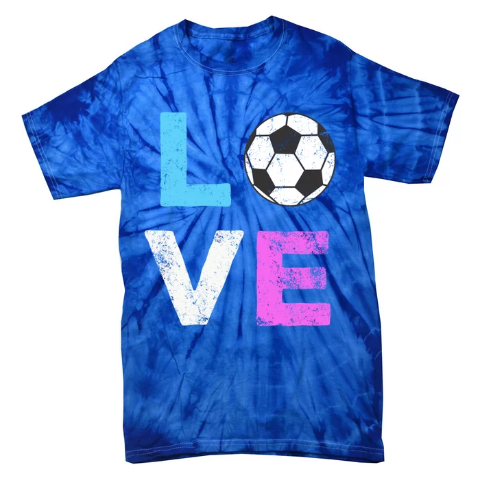 Love Soccer American Team Fan Gift Tie-Dye T-Shirt