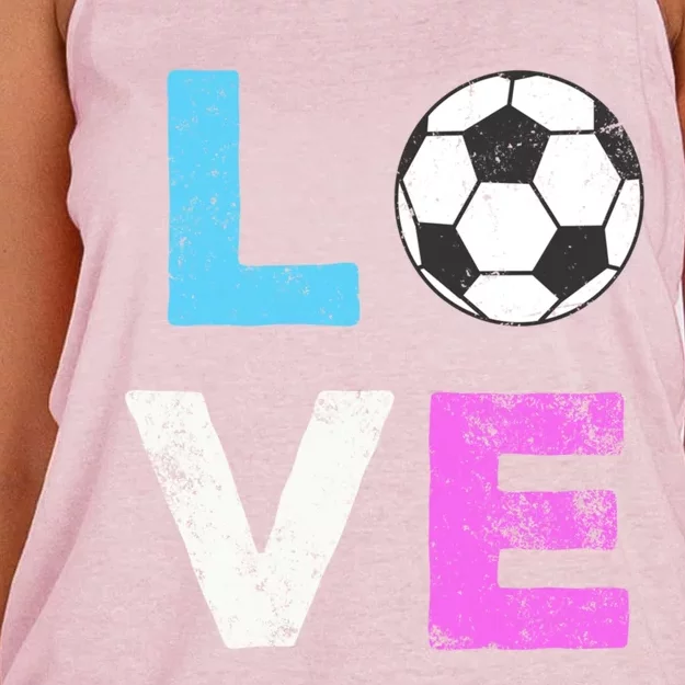 Love Soccer American Team Fan Gift Women's Knotted Racerback Tank