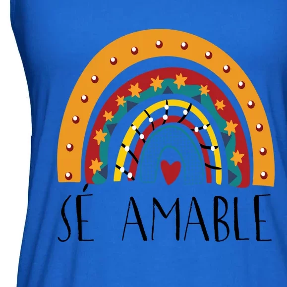 Lp0y Se Amable Rainbow Maestra Spanish Teacher Appreciation Great Gift Ladies Essential Flowy Tank