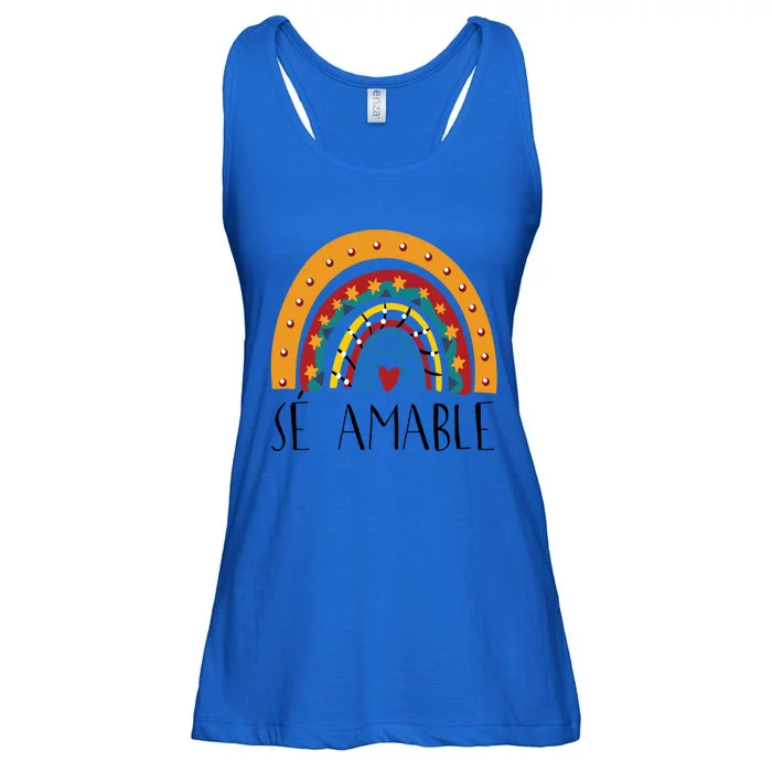 Lp0y Se Amable Rainbow Maestra Spanish Teacher Appreciation Great Gift Ladies Essential Flowy Tank