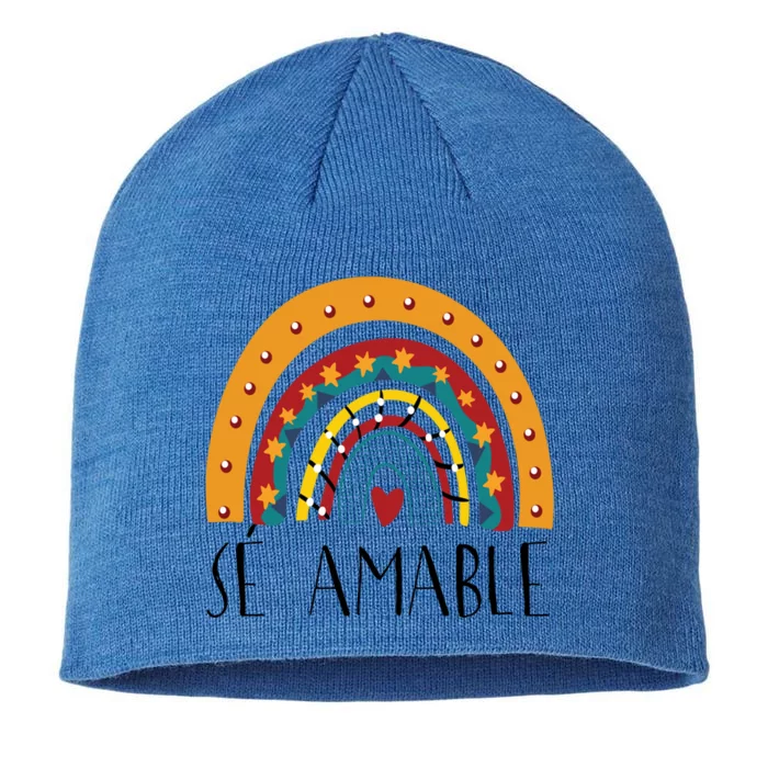 Lp0y Se Amable Rainbow Maestra Spanish Teacher Appreciation Great Gift 8 1/2in Sustainable Knit Beanie