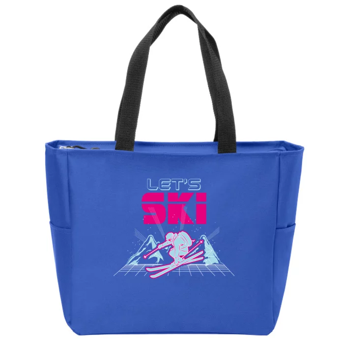 Lets Ski As Encouraging Saying Ll Ski Lovers Gift Zip Tote Bag