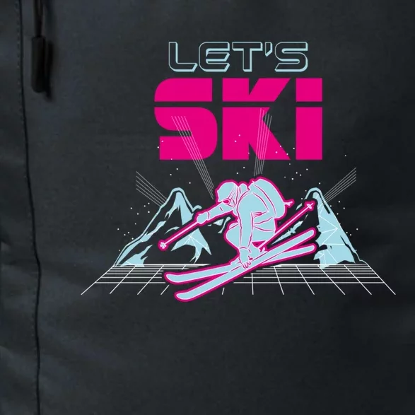 Lets Ski As Encouraging Saying Ll Ski Lovers Gift Daily Commute Backpack