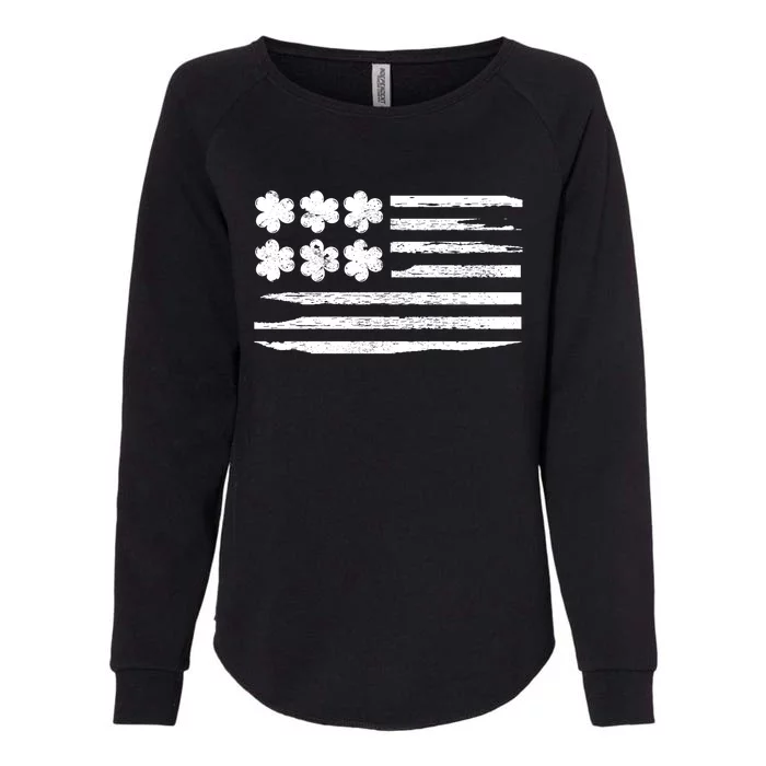 Lucky Shamrock American Flag Irish Roots Saint Womens California Wash Sweatshirt