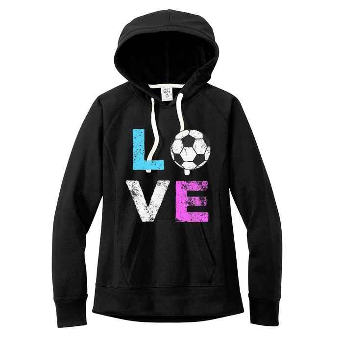 Love Soccer American Team Fan Gift Women's Fleece Hoodie