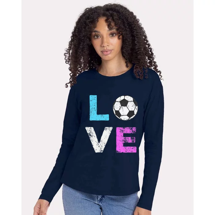 Love Soccer American Team Fan Gift Womens Cotton Relaxed Long Sleeve T-Shirt