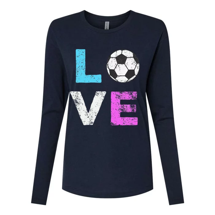 Love Soccer American Team Fan Gift Womens Cotton Relaxed Long Sleeve T-Shirt