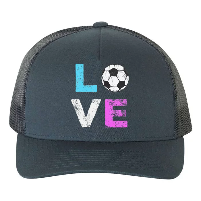 Love Soccer American Team Fan Gift Yupoong Adult 5-Panel Trucker Hat