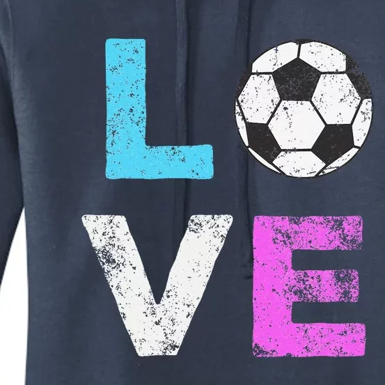 Love Soccer American Team Fan Gift Women's Pullover Hoodie