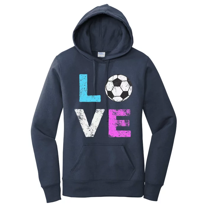 Love Soccer American Team Fan Gift Women's Pullover Hoodie