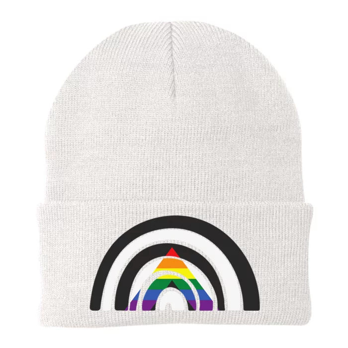 LGBTQ Straight Ally Flag LGBTQIA+ Rainbow Straight Ally Knit Cap Winter Beanie