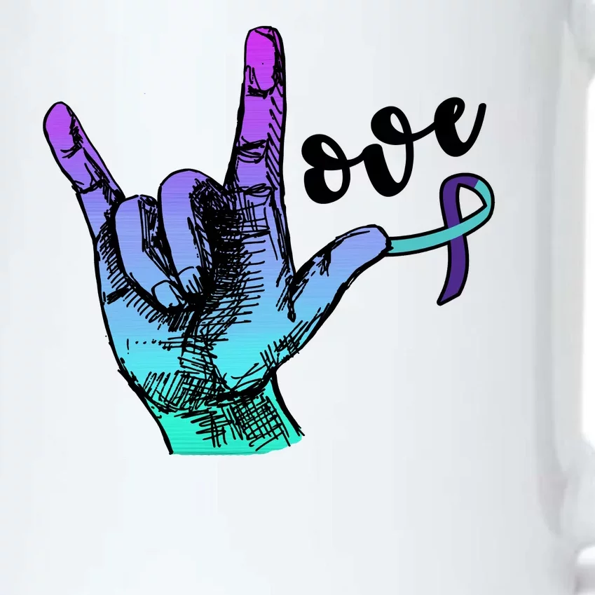 Love Suicide Awareness Sign Language Black Color Changing Mug