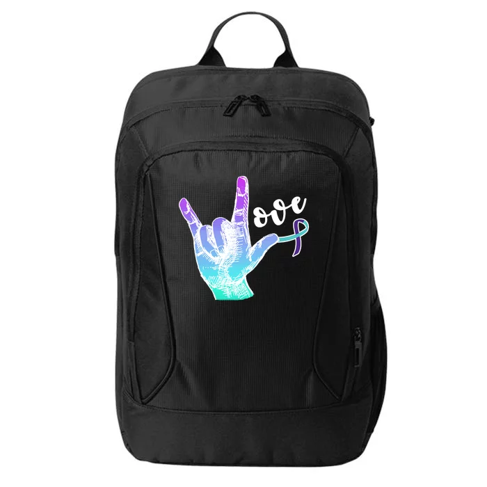 Love Suicide Awareness Sign Language City Backpack