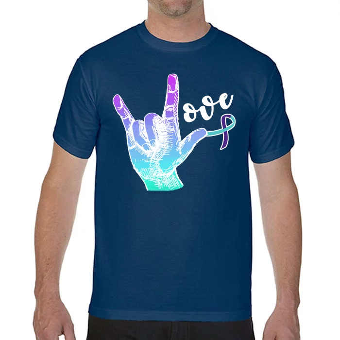 Love Suicide Awareness Sign Language Comfort Colors T-Shirt