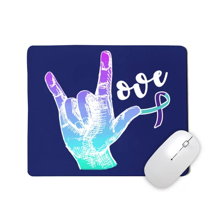 Love Suicide Awareness Sign Language Mousepad