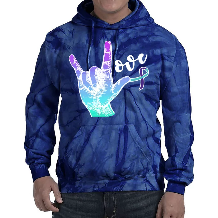 Love Suicide Awareness Sign Language Tie Dye Hoodie