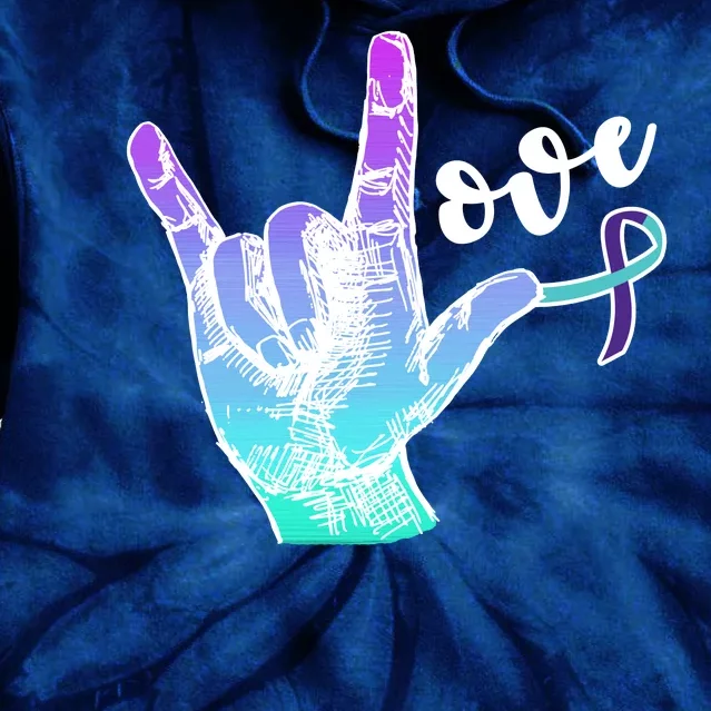 Love Suicide Awareness Sign Language Tie Dye Hoodie