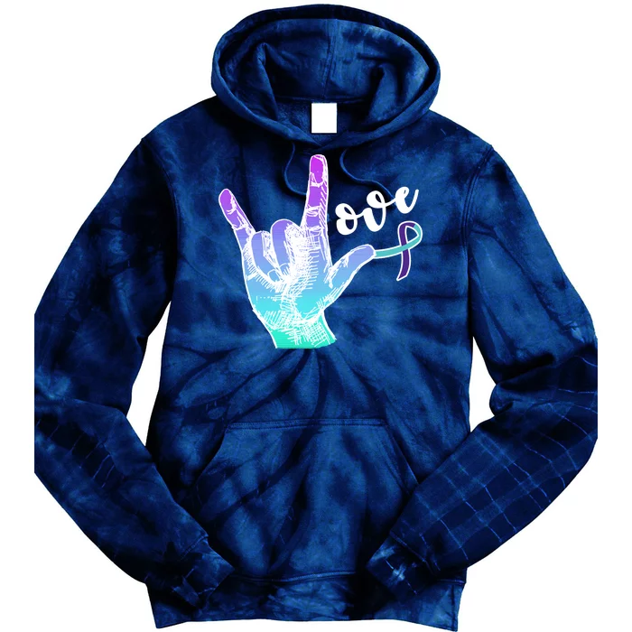 Love Suicide Awareness Sign Language Tie Dye Hoodie