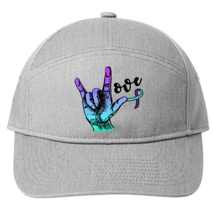 Love Suicide Awareness Sign Language 7-Panel Snapback Hat