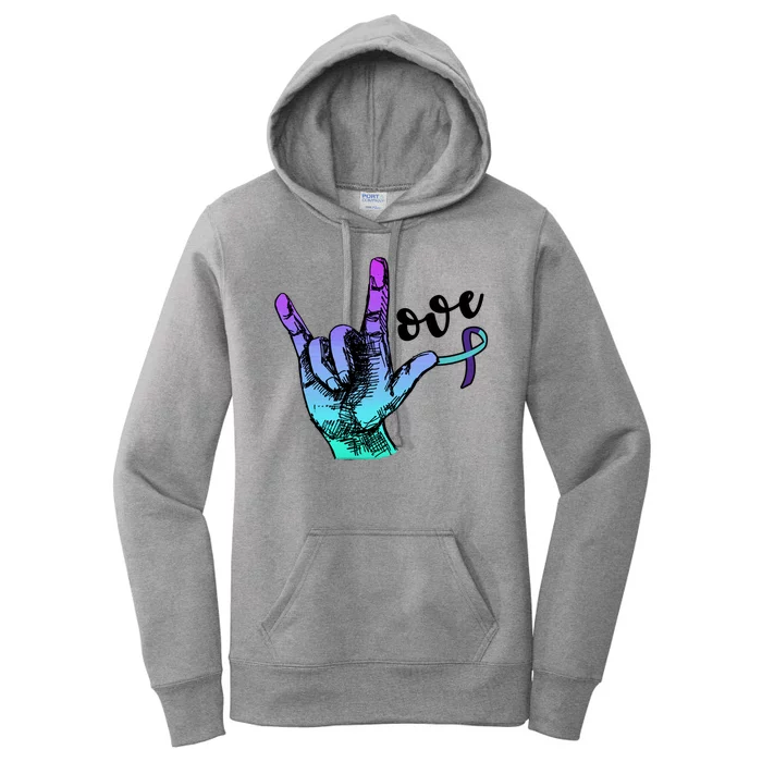 Love Suicide Awareness Sign Language Women's Pullover Hoodie