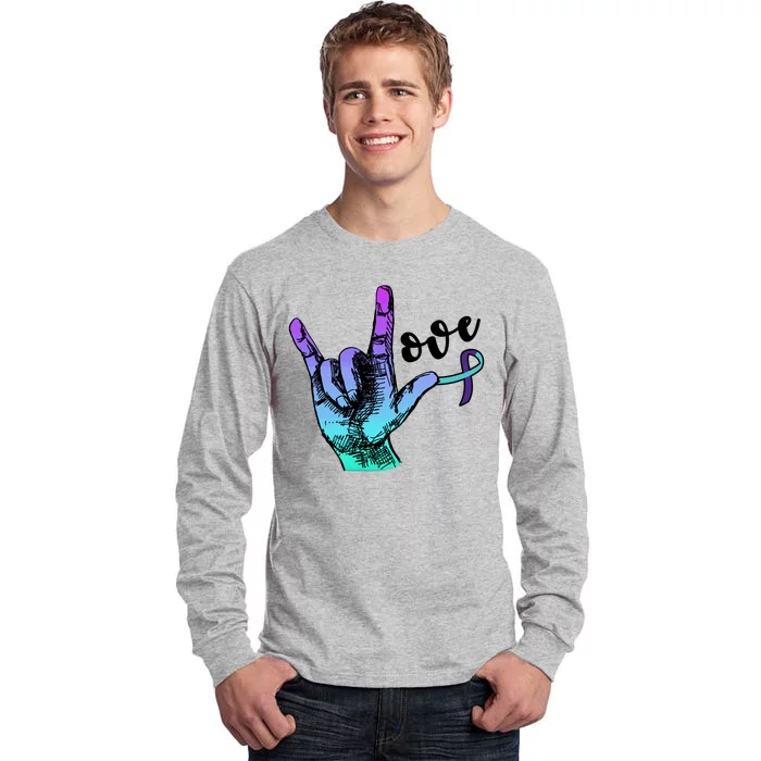 Love Suicide Awareness Sign Language Tall Long Sleeve T-Shirt