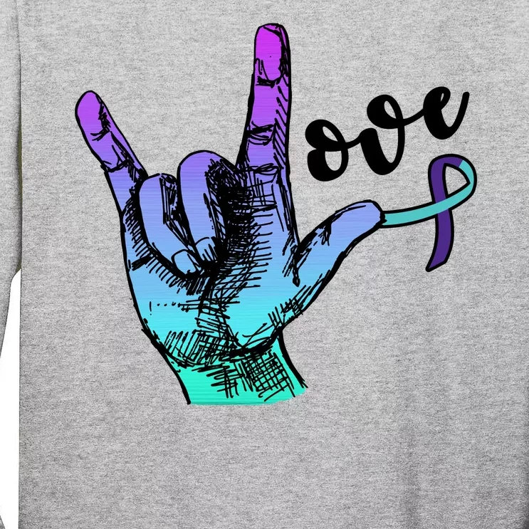 Love Suicide Awareness Sign Language Tall Long Sleeve T-Shirt