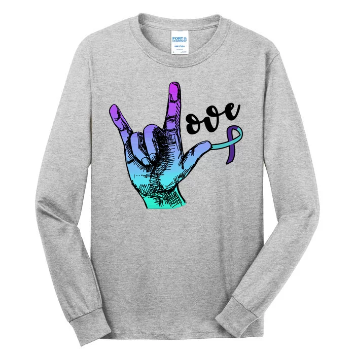 Love Suicide Awareness Sign Language Tall Long Sleeve T-Shirt