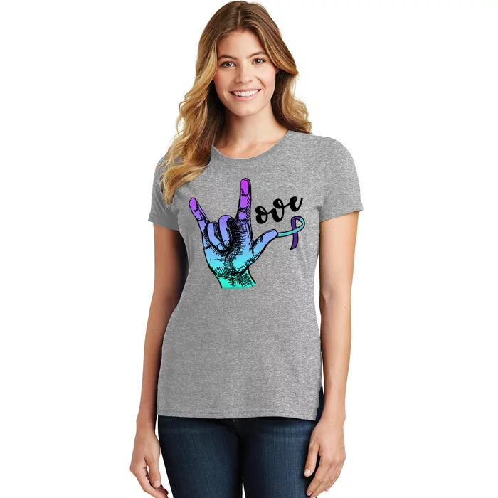 Love Suicide Awareness Sign Language Women's T-Shirt