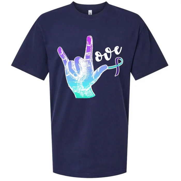 Love Suicide Awareness Sign Language Sueded Cloud Jersey T-Shirt