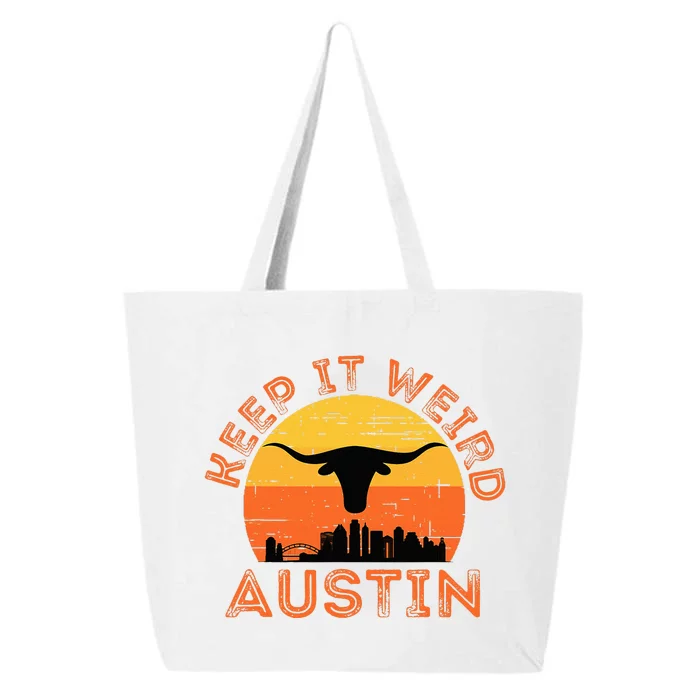 Longhorn Sunset Austin Texas Keep It Weird Gift 25L Jumbo Tote