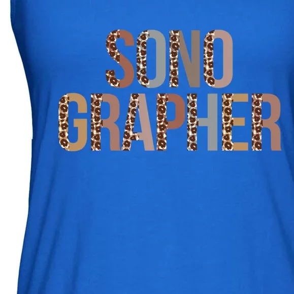 Leopard Sonographer Appreciation Healthcare Workers Gift Ladies Essential Flowy Tank