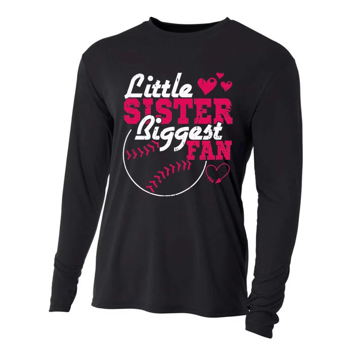 Little Sister Biggest Fan Baseball Cooling Performance Long Sleeve Crew