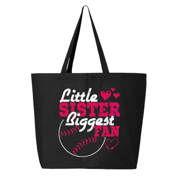 Little Sister Biggest Fan Baseball 25L Jumbo Tote