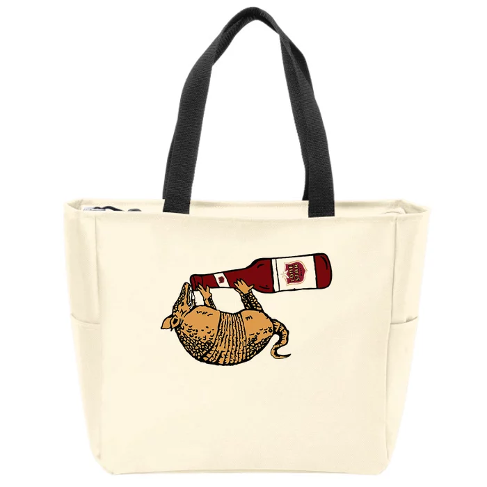 Lone Star Beer Armadillo Texas Zip Tote Bag