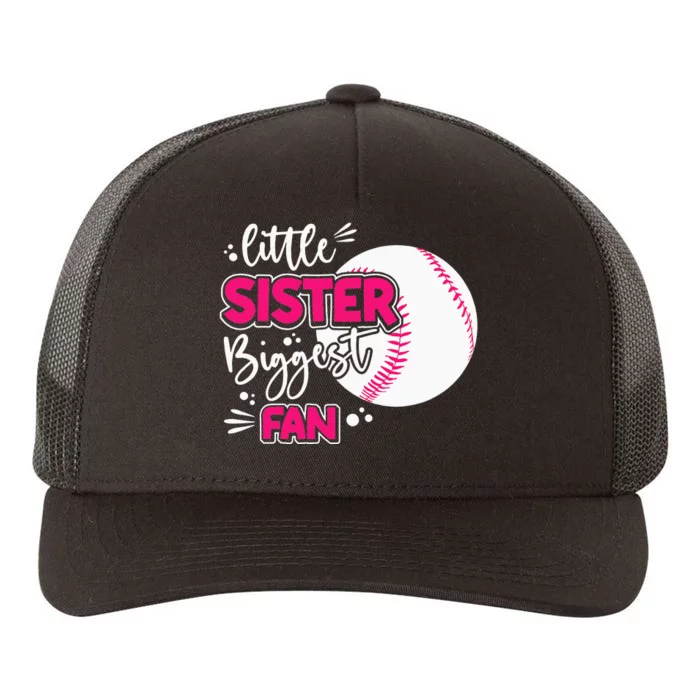 Little Sister Biggest Fan Baseball Season For Siblings Yupoong Adult 5-Panel Trucker Hat