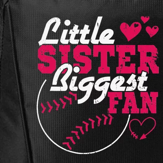 Little Sister Biggest Fan Baseball City Backpack